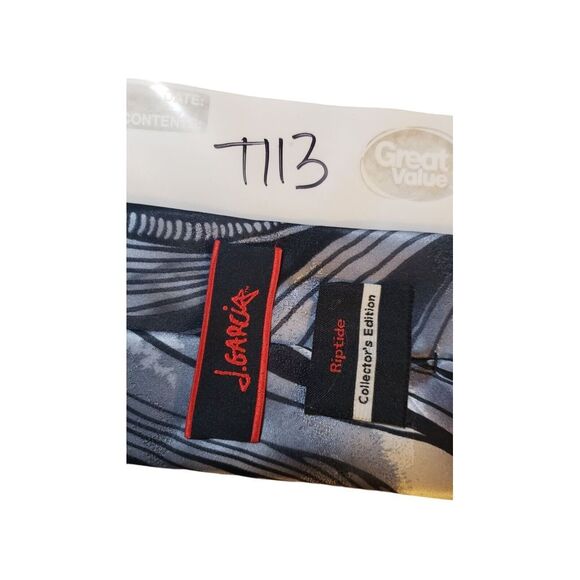 J Garcia 'Riptide'  Neck Tie‎ Mens Black Gray Abstract Collectors Edition Silk - Picture 13 of 13